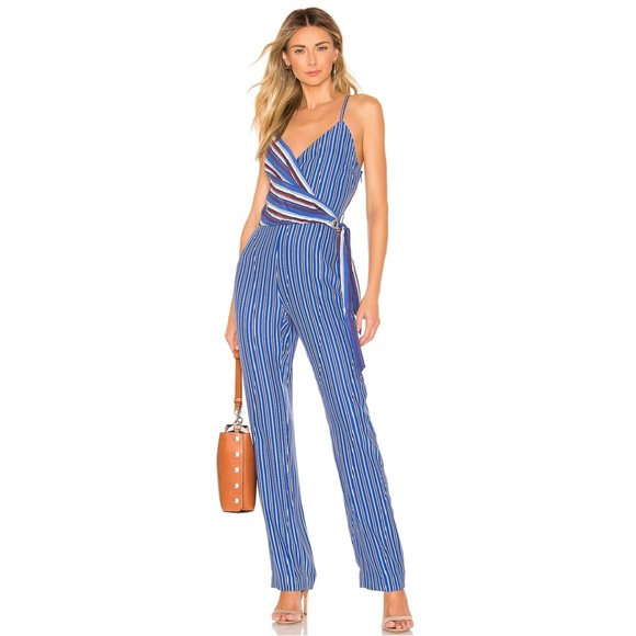 rag & bone Pants - RAG & BONE REVOLVE BLUE SILK STRIPED JUMPSUIT